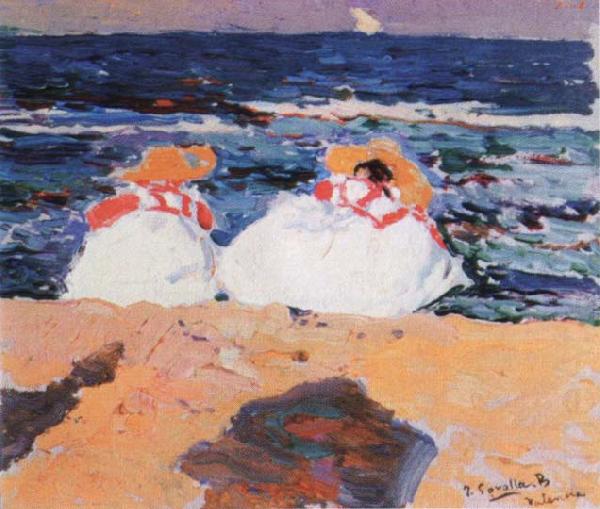 Joaquin Sorolla Y Bastida maria y elena en la playa china oil painting image